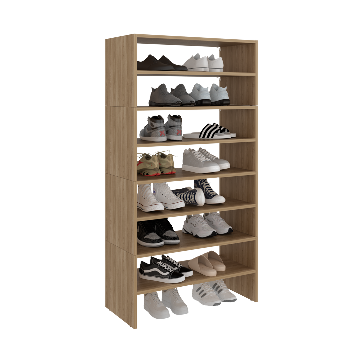 Modulo Zapatero Z-72 Apilable Ocho Niveles, Fresno