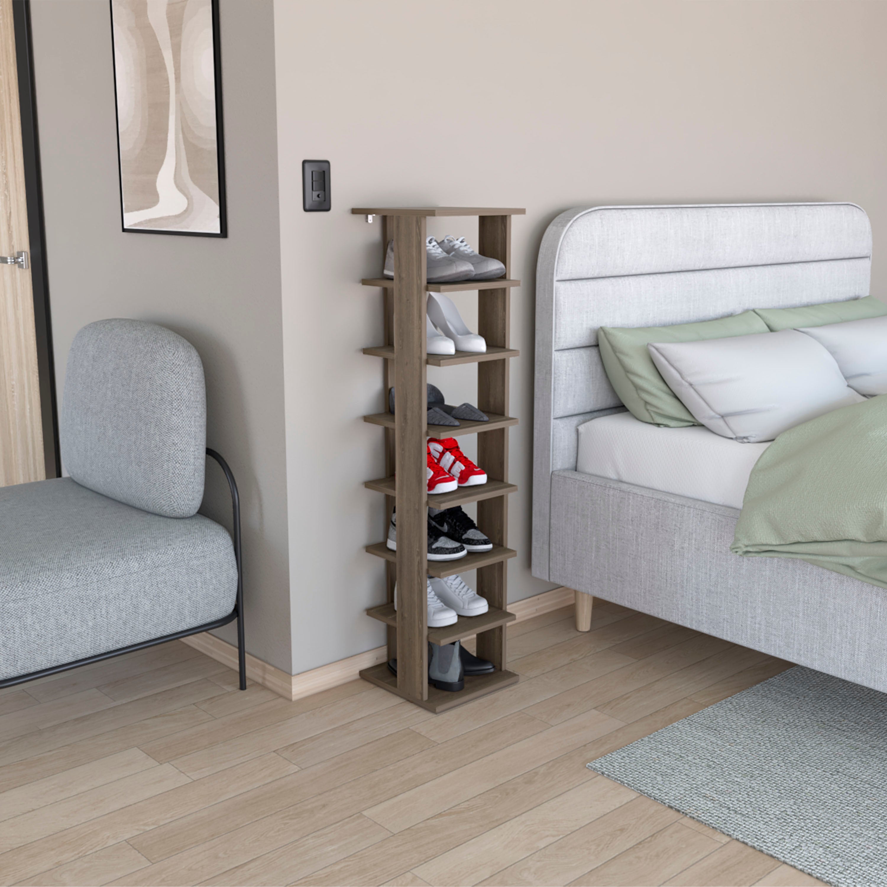 Zapatero Alto Apilable, Milan , Con Siete Entrepaños (vista 2)
