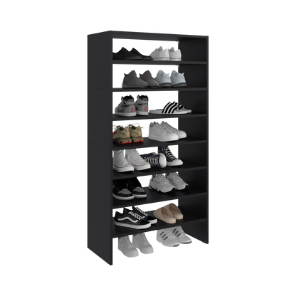 Modulo Zapatero Z-72 Apilable Ocho Niveles, Negro