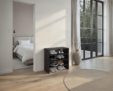 Modulo Zapatero Z-72 Apilable Cuatro Niveles, Negro