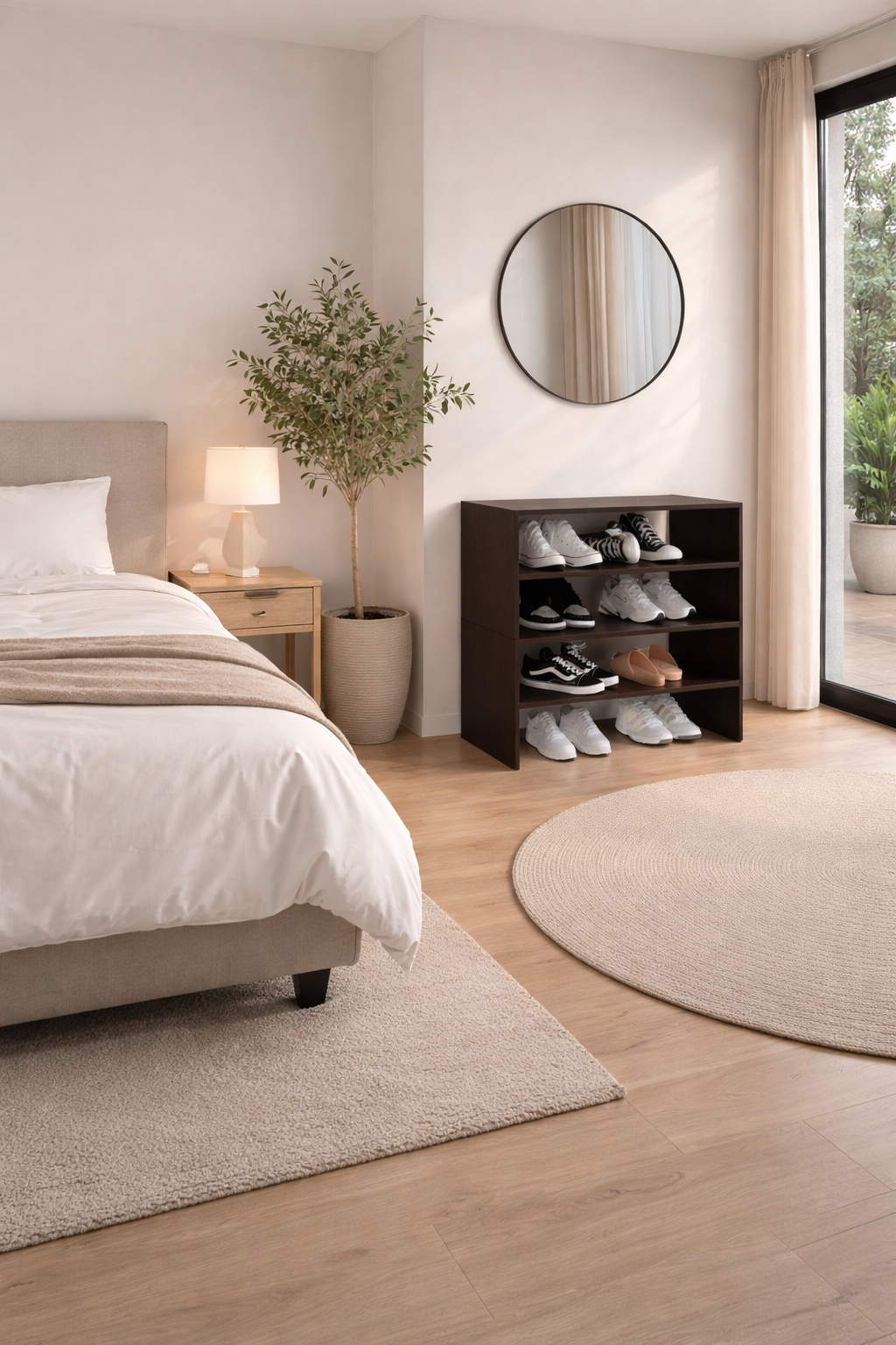 Modulo Zapatero Z-72 Apilable Cuatro Niveles, Negro