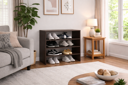 Modulo Zapatero Z-72 Apilable Cuatro Niveles, Negro