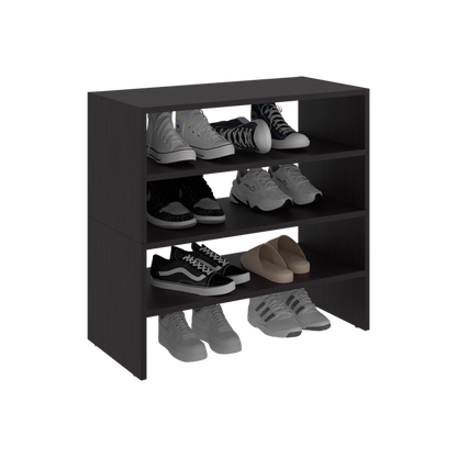 Modulo Zapatero Z-72 Apilable Cuatro Niveles, Negro