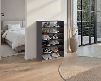 Modulo Zapatero Z-72 Apilable Seis Niveles, Negro