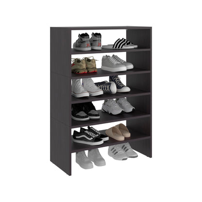 Modulo Zapatero Z-72 Apilable Seis Niveles, Negro