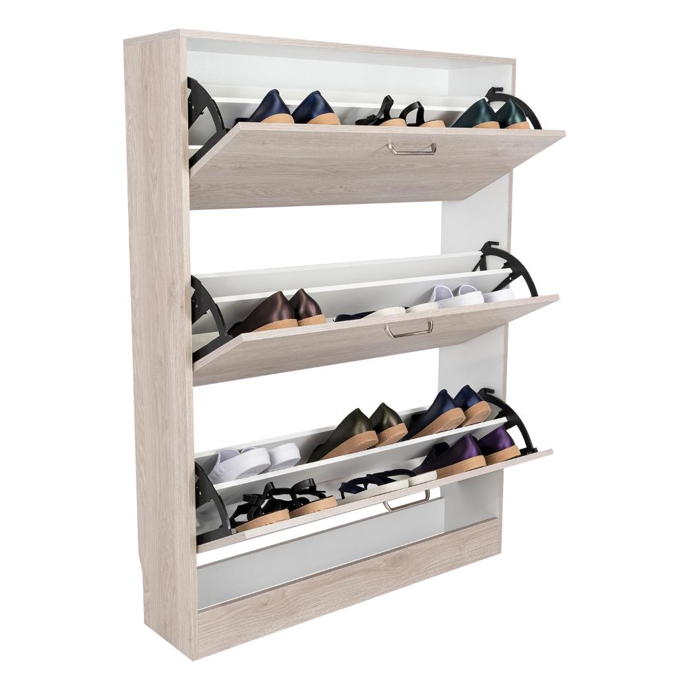 Zapatero Organizador Seúl, Bardolino, con Tres Puertas Abatibles con Manijas Metálicas