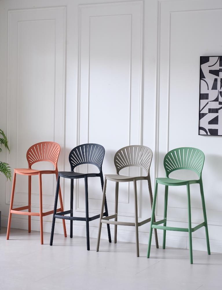 Silla para Bar Paraíso, Color Taupe, Diseño Moderno