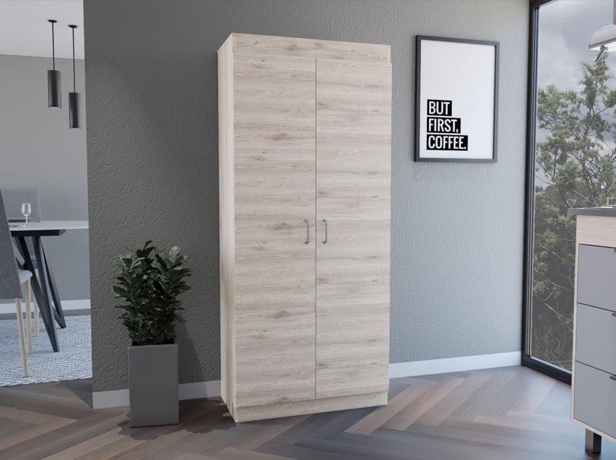 Mueble Alacena Varese Dos Puertas Café Claro, Posee Un Estante Adicional En La Puerta Y Cuatro Entrepaños