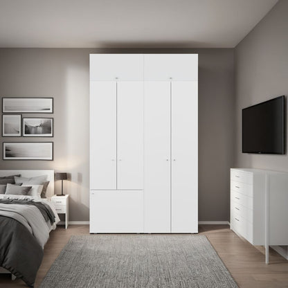 Combo Closet H-200 Siete Puertas, Almacenamiento, Optimizacion, Colgado, Color Blanco