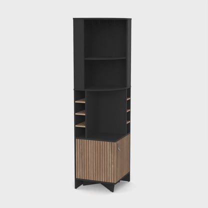 Bar Esquinero Ocho Botelleros Y Portacopas Fm 011N Negro