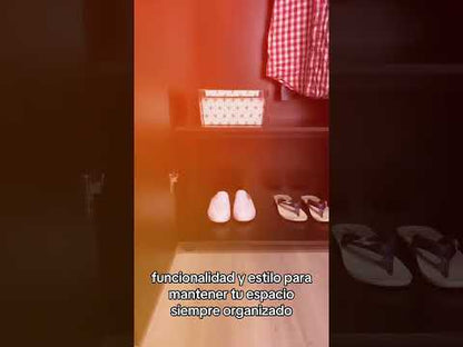Closet Carlota, Wengue, con Un Tubo Cromado y Dos Entrepaños