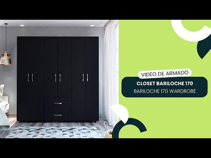 Closet Bariloche Bombay, Bardolino y Blanco Vainilla, Variedad de Entrepaños y Seis Puertas Abatibles