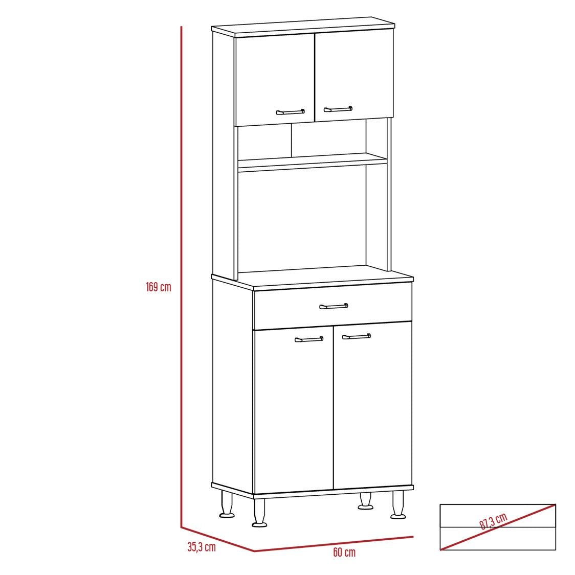 Mueble de Cocina Kitchen Color Blanco y Rovere Para Cocina