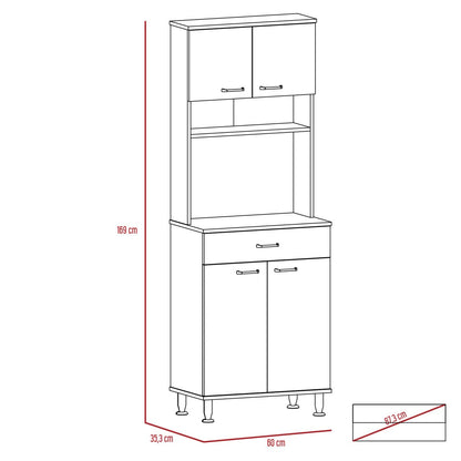 Mueble de Cocina Kitchen Color Blanco y Rovere Para Cocina