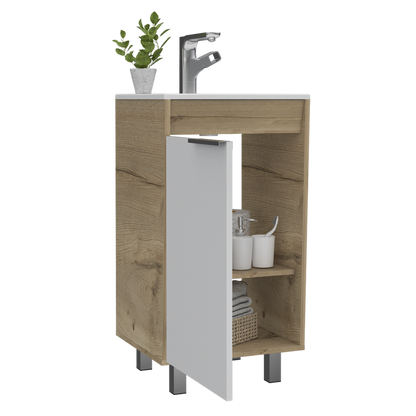 Mueble Lavamanos Carter Color Duna y Blanco Para Baño