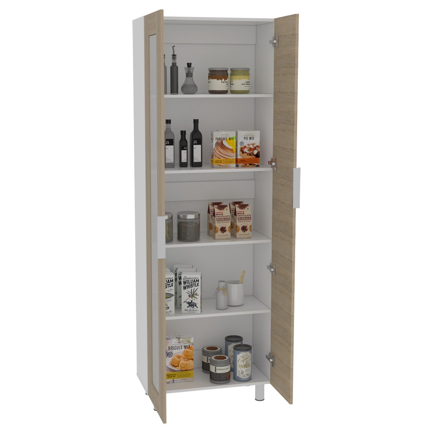 Mueble Alacena Fendi Color Rovere y Blanco Para Cocina