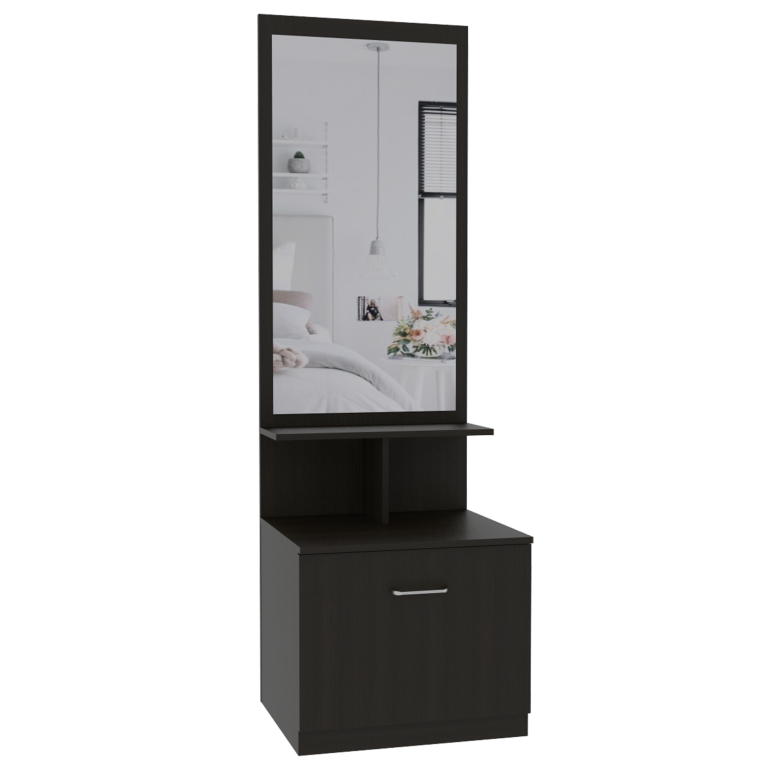 Velador Multifuncional Z Color Wengue Negro Para Dormitorio