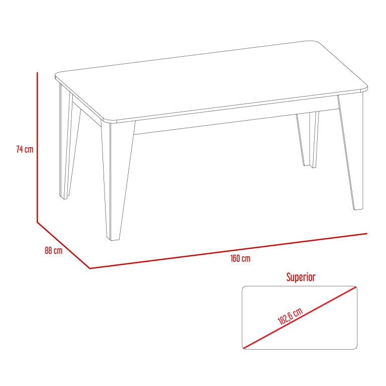 Mesa de Comedor Torino Color Habano Para Sala De Estar