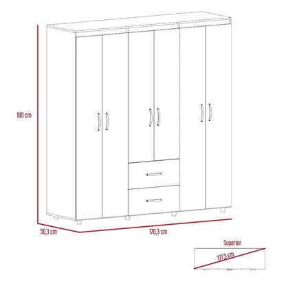 Closet Bariloche Color Wengue Negro Para Dormitorio