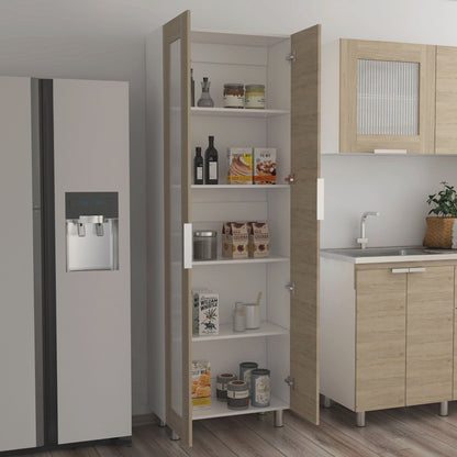 Mueble Alacena Fendi Color Rovere y Blanco Para Cocina