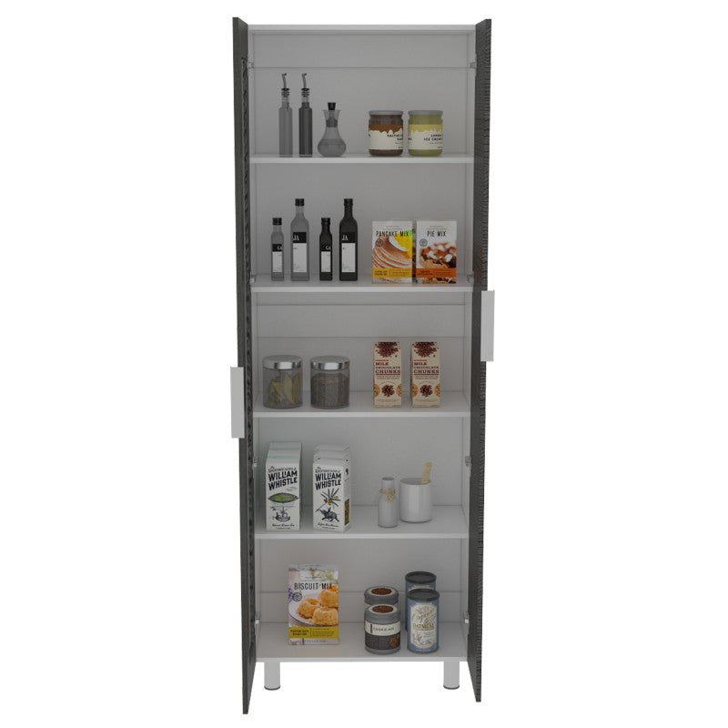 Mueble Alacena Fendi Color Roble Gris y Blanco Para Cocina