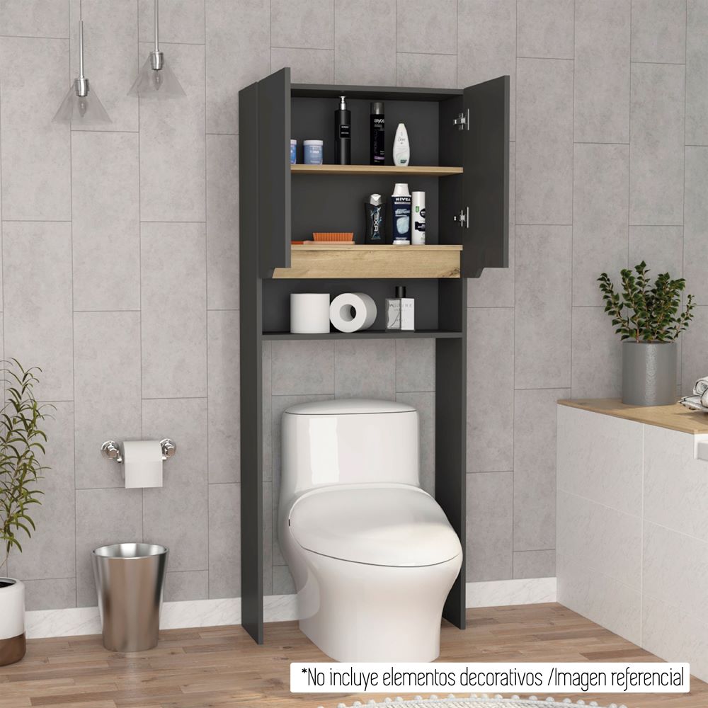 Ahorrador de Espacio Modelo Laurent Color Plomo y Duna Para Baño