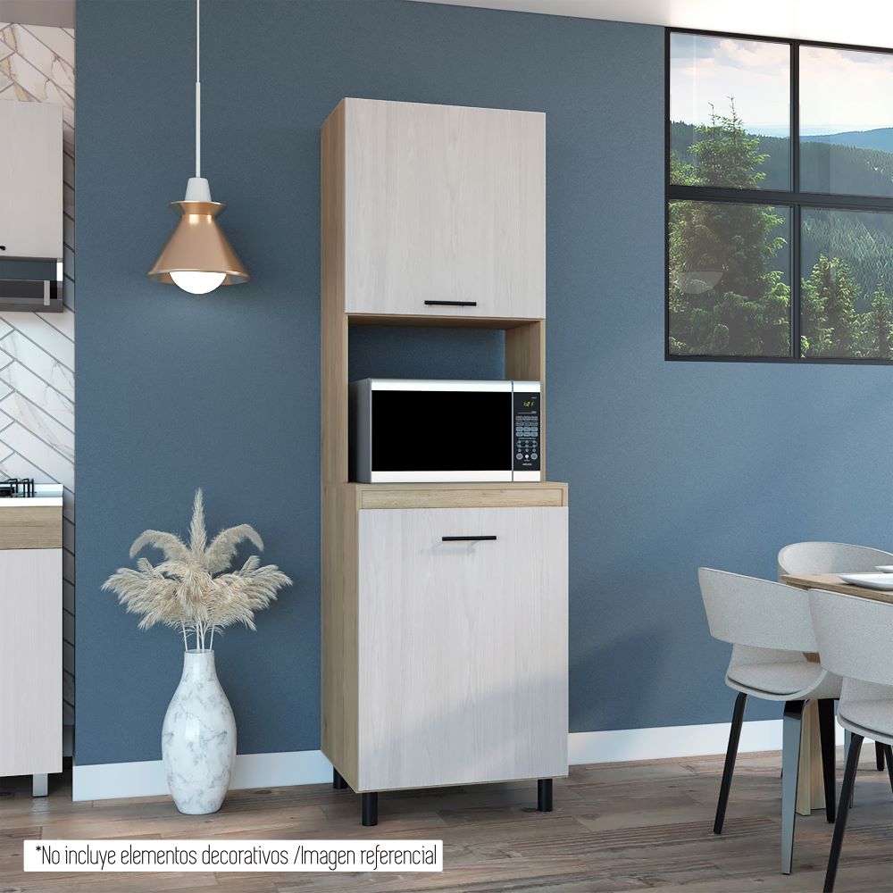 Alacena Kitchen Gante Color Rovere y Niebla Para Cocina