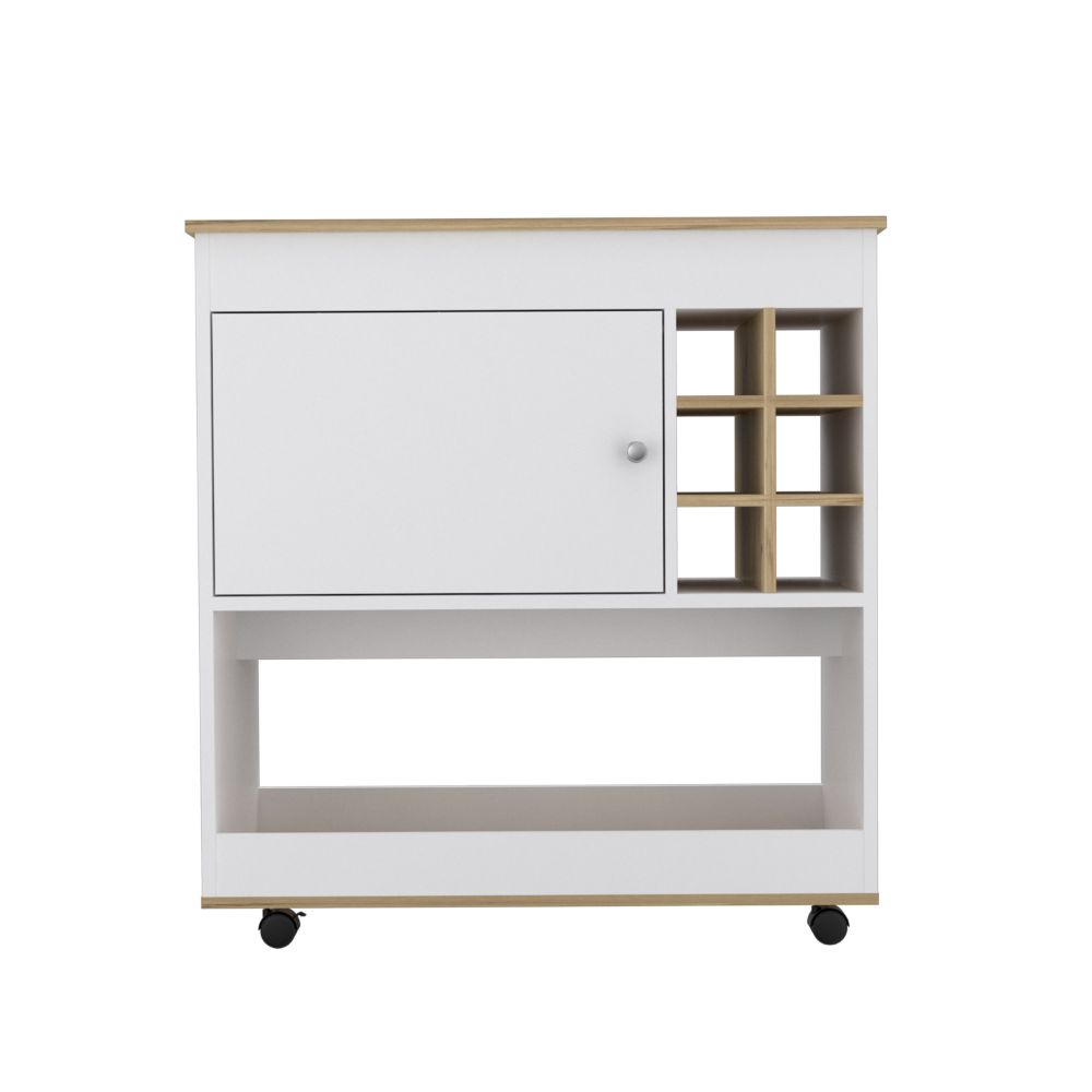 Bar BI Color Blanco y Duna Para Sala De Estar