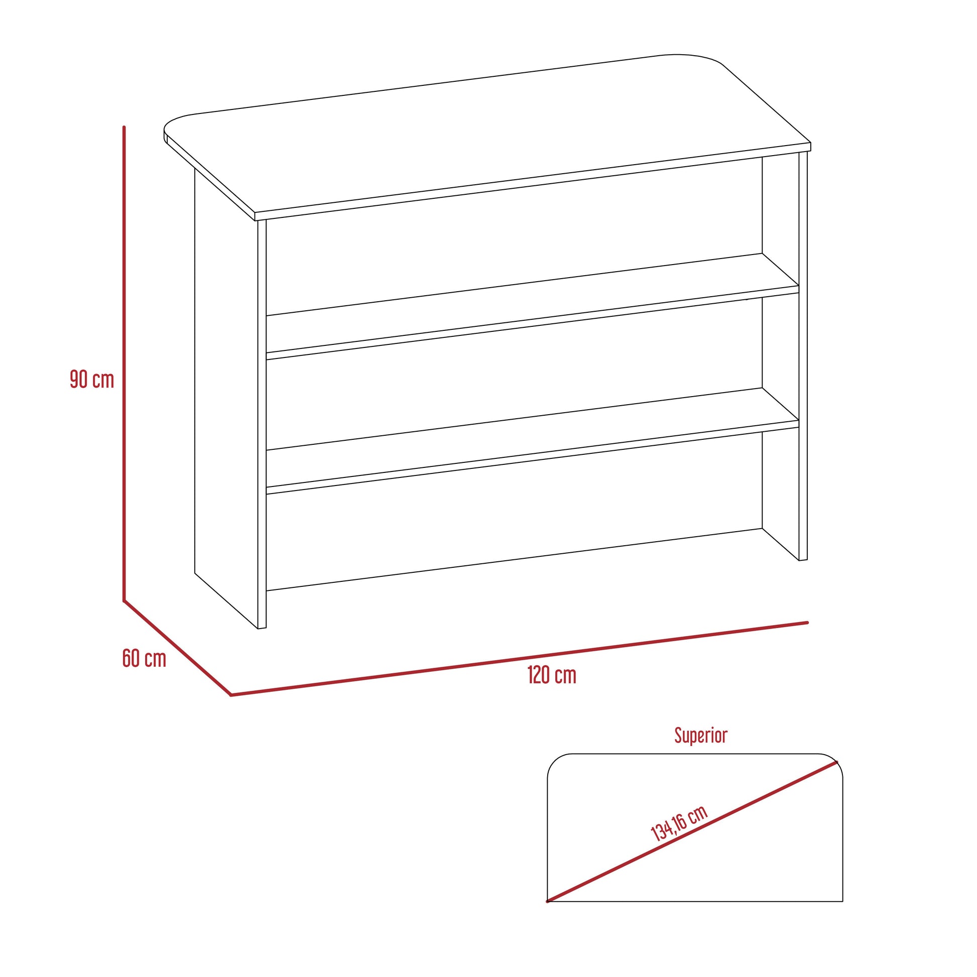 Barra Auxiliar de Cocina Fendi Color Cemento y Blanco Para Cocina