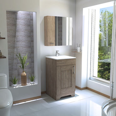 Combo Barcelona, Miel, incluye botiquín y mueble baño