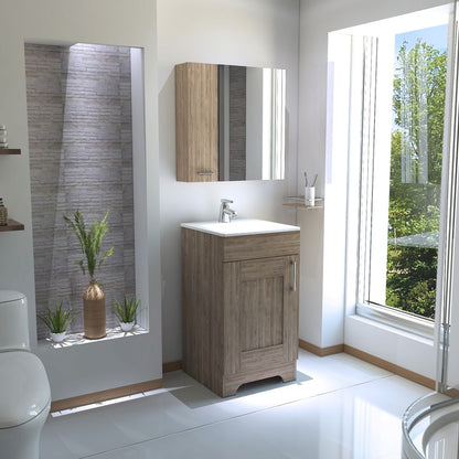 Combo Barcelona, Miel, incluye botiquín y mueble baño