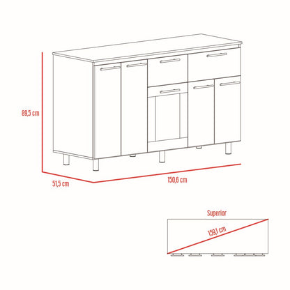 Combo Kitchen Hasselt, Rovere y Niebla, incluye módulo inferior y módulo superior 150