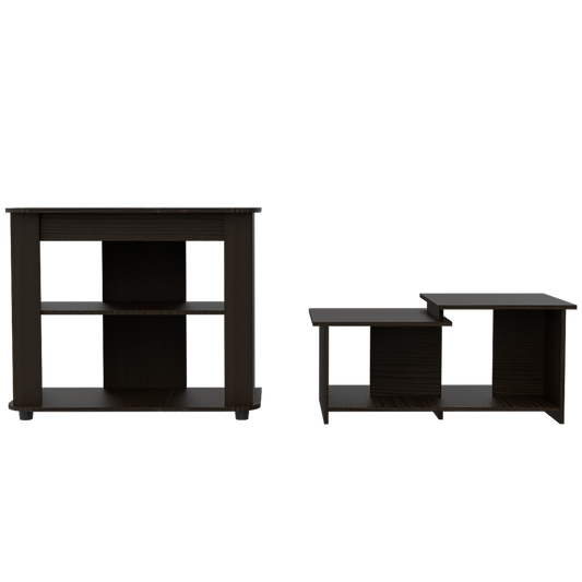 Rack TV + Mesa De Centro Optimus Color Wengue Para Sala De Estar