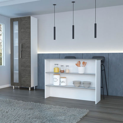 Combo Fendi, Roble Gris y Blanco, incluye alacena y barra de cocina fendi