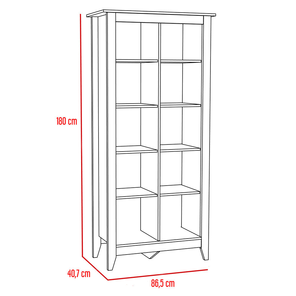 Rack + Librero Essential Color Rovere Para Sala De Estar