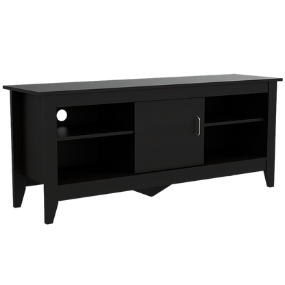 Rack + Librero Essential Color Wengue Para Sala De Estar