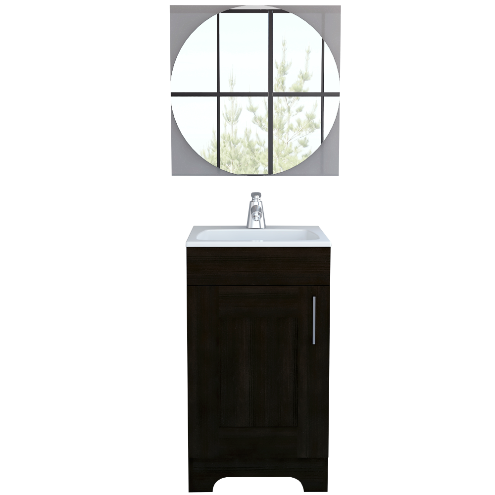 Combo Reflekta, Wengue, incluye mueble de lavamanos y espejo salermo