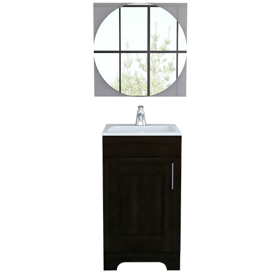 Combo Reflekta, Wengue, incluye mueble de lavamanos y espejo salermo