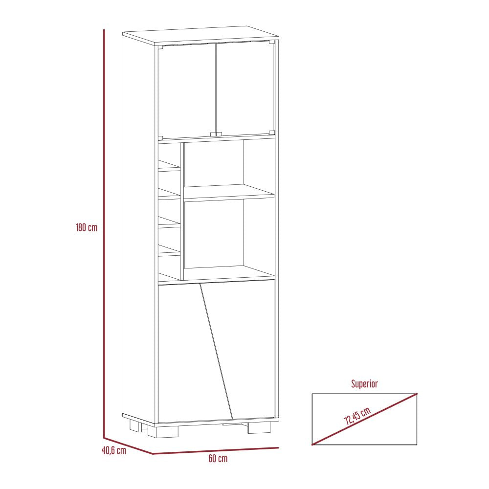 Bar Alto + Arrimo Fraktal Color Habano y Miel Para Sala De Estar