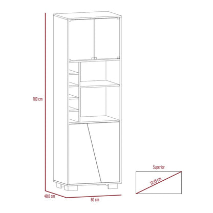 Bar Alto + Arrimo Fraktal Color Habano y Miel Para Sala De Estar