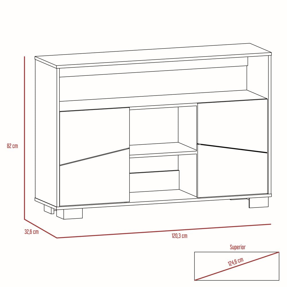 Bar Alto + Arrimo Fraktal Color Habano y Miel Para Sala De Estar