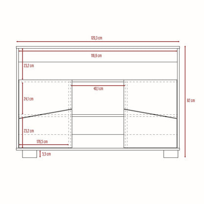 Bar Alto + Arrimo Fraktal Color Habano y Miel Para Sala De Estar