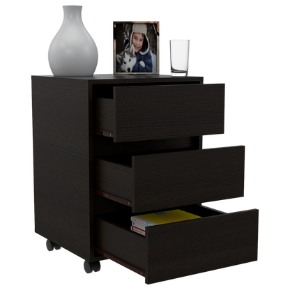 Escritorio Con Biblioteca + Archivador Office Color Wengue Para Sala De Estar