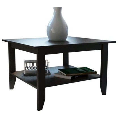 Mesa de Centro + Librero Essential Color Wengue Para Sala De Estar