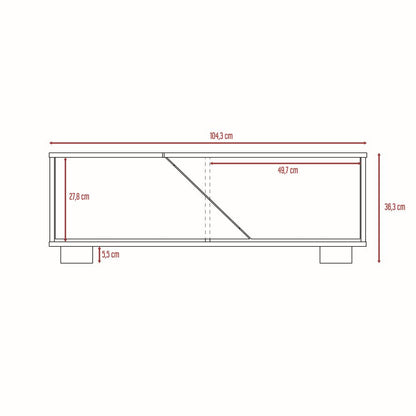 Bar + Mesa Centro Fraktal Color Habano y Miel Para Sala De Estar
