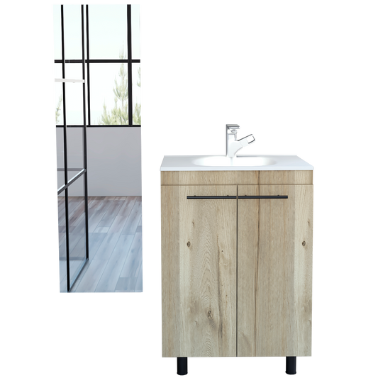 Combo Reflekta, Duna, incluye mueble de lavamanos y espejo amalfi