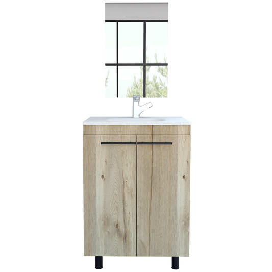 Combo Reflekta, Duna, incluye mueble de lavamanos y espejo bolonia