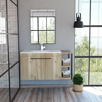 Combo Reflekta, Duna, incluye mueble de lavamanos flotante y espejo turin