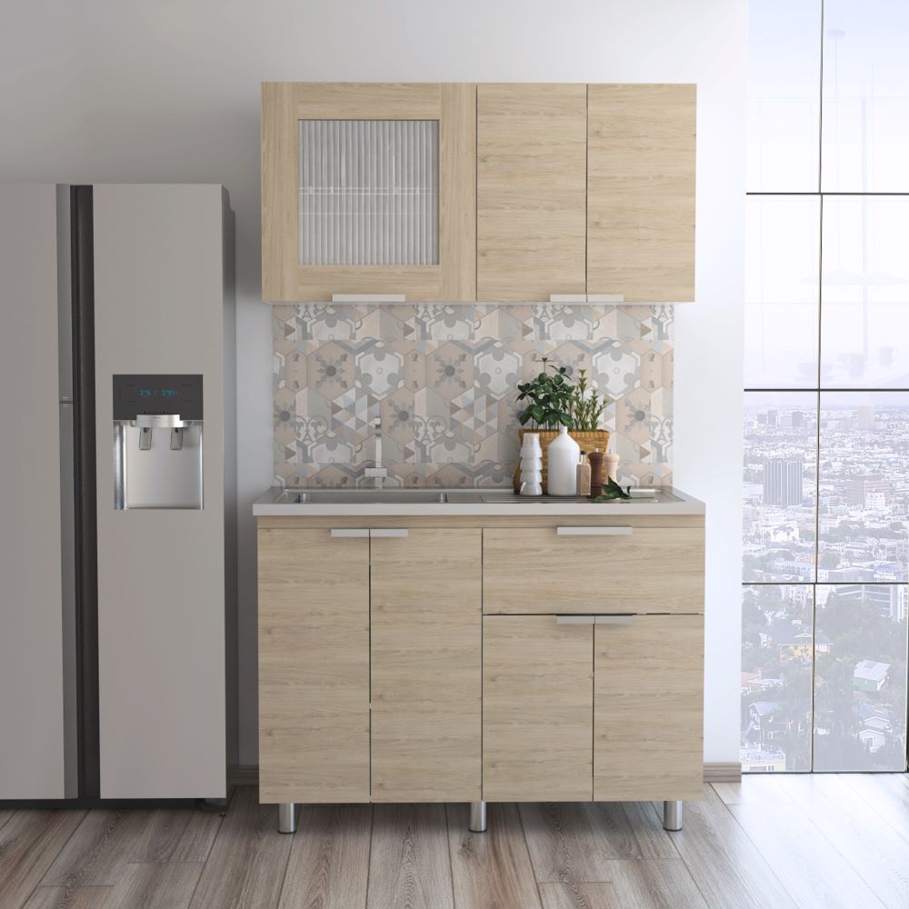 Combo Fendi, Rovere y Blanco, incluye mueble inferior y superior