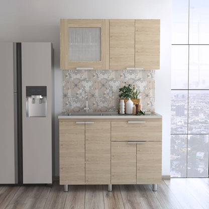 Combo Fendi, Rovere y Blanco, incluye mueble inferior y superior